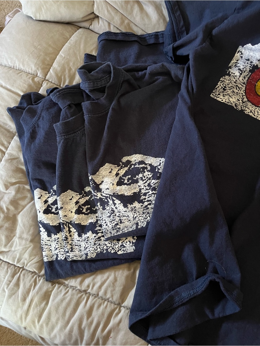Bundle of 4 Vintage Navy Blue Tees with Colorado Mountain Graphic - Picture 2 of 5